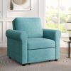 3 In 1 Sofa Bed Chair, Convertible Sleeper Chair Bed, Adjust Backrest Into A Sofa, Lounger Chair, Single Bed, Modern Chair Bed Sleeper For Adults - Teal - Image 7