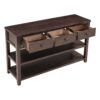 Retro Design Console Table With Two Open Shelves, Pine Frame And Legs For Living Room - Espresso - Image 8