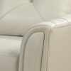 Modern Tufted Leather Sofa - Ivory - Image 3