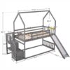 Twin Over Twin House Bunk Bed With Convertible Slide, Storage Staircase Can Be Placed Left Or Right - Gray - Image 6