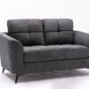 Callie - Woven Fabric Living Room Sofa, Loveseat (Set of 2) - Gray - Image 4