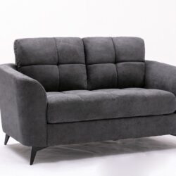 Callie - Woven Fabric Loveseat - Gray
