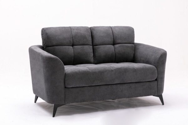 Callie - Woven Fabric Loveseat - Gray