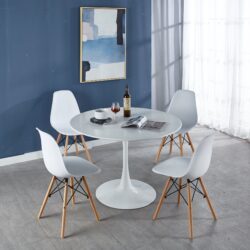 5 Piece Dining Set (Table And 4 Chairs), Kitchen Sets, Coffee Sets - White