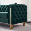 Chesterfield - Modern Tufted Velvet Living Room Sofa, 84.25''W Couch - Green - Image 12