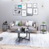 Round Whole Coffee Table, Clear Coffee Table,Modern Side Center Tables For Living Room, Living Room Furniture - Black - Image 5
