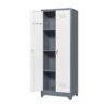 Metal Storage Cabinets, Cleaning Tool Cabinet With Locking Door, Tall Broom Tool Organizer And Storage, Large Storage Cabinet For Kitchen - Gray / White - Image 22