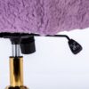 Office Chair, Artificial Rabbit Hair Home Office Chair With Golden Metal Base, Adjustable Desk Chair Swivel Office Chair, Vanity Chair - Violet - Image 13