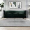Fx-P82-Gr (Sofa) Velvet Sofa, Mid-Century Sofa Furniture Chesterfield Couch For Living Room - Green - Image 16
