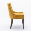 Ultra Side Dining Chair, Thickened Fabric Chairs With Neutrally Toned Solid Wood Legs, Bronze Nail Head (Set of 2) - Golden Yellow - Image 5