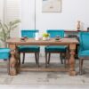 Ultra Side Dining Chair,Thickened Fabric Chairs With Neutrally Toned Solid Wood Legs, Bronze Nail Head (Set of 2) - Blue - Image 15