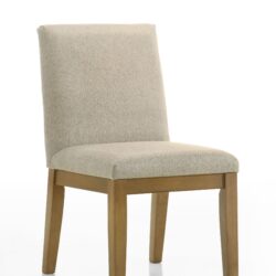 Jasper - Contemporary Beige Fabric Dining Chair (Set of 2) - Driftwood Finish
