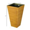 Outsunny - Outdoor Planters (Set of 3) Large Taper Planters With Drainage Holes And Plug, Faux Wood Plastic Flower Pots For Outdoor, Indoor, Garden, Patio - Tan - Image 3