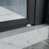 34" Bi-Fold Semi-Frameless Shower Doors In Matte With Clear Glass - Black - Image 9