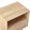 15.75" Rattan End Table With Drawer And Solid Wood Legs, Modern Nightstand, Side Table For Living Room, Bedroom - Natural - Image 15