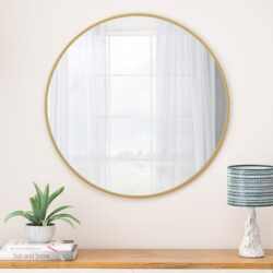 Wall Circular Mirror Metal Framed Mirror Round Vanity Mirror Dressing Mirror, For Bathroom, Living Room, Bedroom Wall Decor - Gold