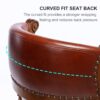 29.5'' Cow Top Leather Wooden Bar Stool, 360 Degree Swivel Bar Height Chair With Backs For Home Kitchen Counter - Brown - Image 5
