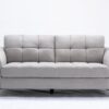 Callie - Woven Living Room Fabric Sofa, Loveseat (Set of 2) - Light Gray - Image 3