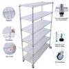 6 Tier 6000Lbs Capacity Nsf Metal Shelf Wire Shelving Unit, Heavy Duty Adjustable Storage Rack With Wheels & Shelf Liners For Commercial Grade Utility Steel Storage Rack - Chrome - Image 2