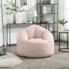 Bedding Bean Bag Sofa Chair High Pressure Foam Bean Bag Chair Adult Material With Padded Foam Padding Compressed Bean Bag With Footrest - Pink - Image 13