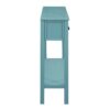 Rustic Entryway Console Table Long Sofa Table With Two Different Size Drawers And Bottom Shelf For Storage - Turquoise Green - Image 11