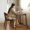 Simple Dining Chair, Solid Chair Table For Living Room Chair - Dark Natural - Image 5