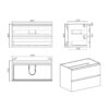 Alice - U042-Alice36-106 Bathroom Vanity With Black Sink, Large Storage Wall Mounted Floating Bathroom Vanity For Modern Bathroom, One-Piece Black Sink Basin Without Drain - Oak / White - Image 11