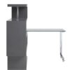 Buck II - Clear Glass, Chrome High Gloss Writing Desk With Shelf - Gray - Image 10