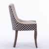 Ultra Side Dining Chair, Thickened Fabric Chairs With Neutrally Toned Solid Wood Legs, Bronze Nail Head, (Set of 2) - Beige / Patterned - Image 6