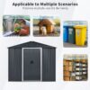 8Ft X 4Ft Outdoor Metal Storage Shed With Window And Metal Foundation For Backyard, Patio, Lawn - Black / White - Image 7