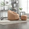 Bedding Bean Bag Sofa Chair High Pressure Foam Bean Bag Chair Adult Material With Padded Foam Padding Compressed Bean Bag With Footrest - Tan - Image 10