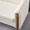 Contemporary Velvet Sofa Couch For Living Room - Beige - Image 11