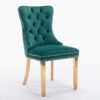 Nikki - Modern, High-End Tufted Solid Wood Contemporary Velvet Upholstered Dining Chair With Golden Stainless Steel Plating Legs, Nailhead Trim (Set of 2) - Green - Image 4