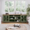Vineyard - 96" TV Stand Console For TVs Up To 100" - Sage Green And Fruitwood - Image 7