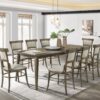 Bistro - 9 Piece Dining Table With Extension Leaf And Off White Fabric Dining Chairs (Set of 9) - Vintage Walnut - Image 10