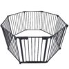 Adjustable Safety Gate 8 Panels Play Yard Metal Doorways Fireplace Fence Christmas Tree Fence Gate For House Stairs Gate Prohibited Area Fence - Black - Image 19