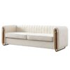 Contemporary Velvet Sofa Couch For Living Room - Beige - Image 2
