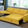 Lucca - Linen Reversible Sleeper Sectional Sofa With Storage Chaise - Yellow - Image 11