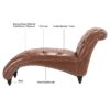 Tufted Armless Chaise Lounge - Brown - Image 9