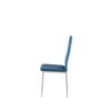 Modern Simple Style Dining Chair Fabric Chrome Metal Pipe Diamond Grid Pattern Restaurant Home Conference Chair (Set of 6) - Light Blue - Image 8