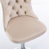 Swivel Velvet Barstools Adjusatble Seat Height From 25-33", Modern Upholstered Chrome Base Bar Stools With Backs Comfortable Tufted For Home Pub And Kitchen Island (Set of 2) - Beige - Image 11