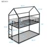 Bunk Beds Twin Over Twin, House With Frame Built-In Ladder, No Box Spring Needed - Black - Image 10