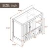 Bathroom Vanity Base Only, Solid Wood Frame And MDF Boards - Brown - Image 3