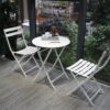 3 Piece Patio Bistro Set Of Foldable Round Table And Chairs - White - Image 15