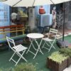 3 Piece Patio Bistro Set Of Foldable Round Table And Chairs - White - Image 18