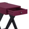 Fierce - Accent Table With Built In USB Port - Black / Burgundy - Image 7
