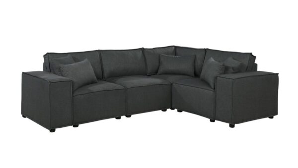 Melrose - Modular Sectional Sofa With Ottoman - Dark Gray