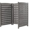 Air Conditioner Fence Screen Outside, Cedar Privacy Fence 3 Panels To Hide Ac & Trash Enclosure - Gray - Image 8