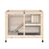 Pawhut - Indoor Rabbit Hutch With Wheels, Desk And Side Table Sized, Wood Rabbit Cage, Waterproof Small Rabbit Cage - Natural - Image 4