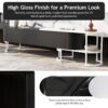 Modern Extendable TV Stand For TVs Up To 75", Entertainment Center Media Console With 3 Drawers, Metal Adjustable Legs For Living Room - Black White - Image 6